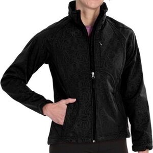 Double Diamond Women’s Soft Shell Rose Print Zip-up Jacket - M